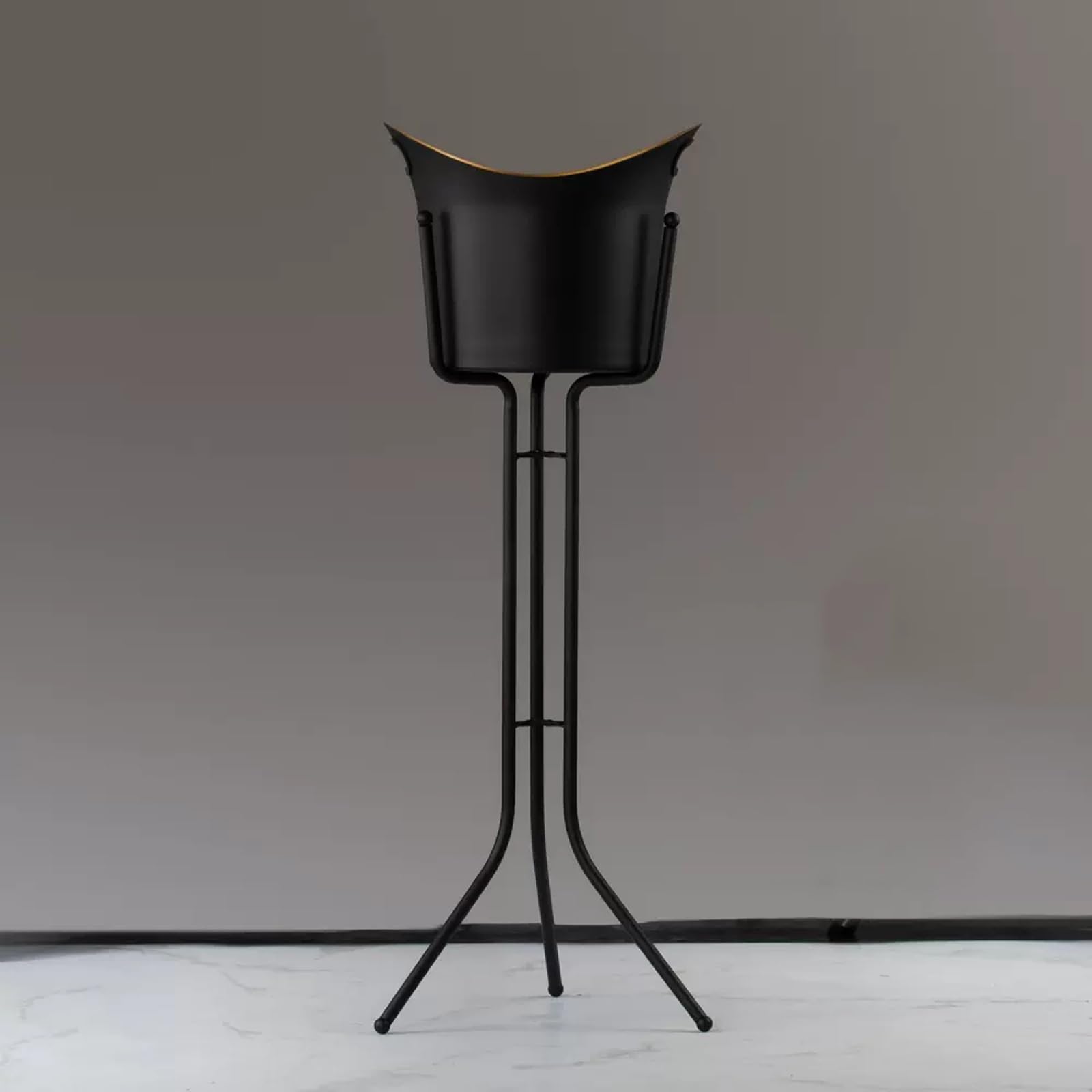 Secchiello per Il Ghiaccio Secchiello for Il Ghiaccio con Supporto for da Pavimento in Acciaio Inossidabile for for Vino Bar Raffreddatore for Verticale for Interni ed Esterni(Nero)