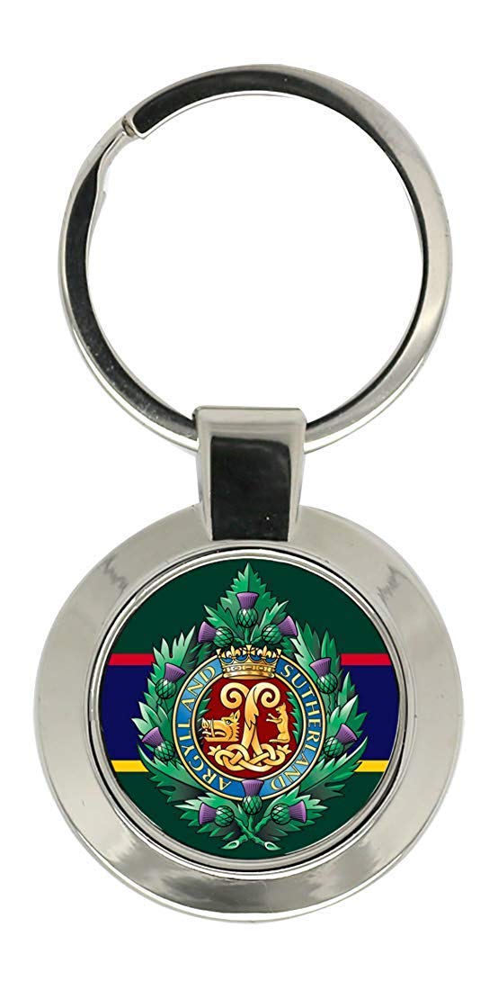 Giftshop Uk Unisex Silver Coloured Metal Argyll And Sutherland Highlanders, British Army Key Ring