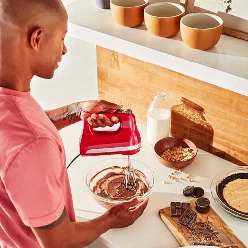 KitchenAid 6 Speed Hand Mixer with Flex Edge Beaters KHM6118, Empire