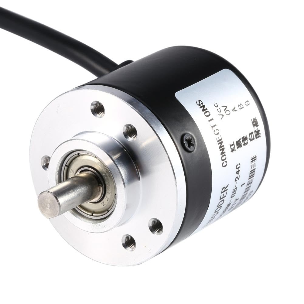 DEWIN Inkremental Drehgeber, 600P/R Photoelektrischer Rotary Encoder 5V-24V AB 2-Phasen Welle 6mm