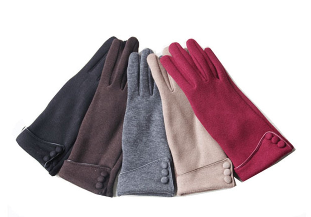 X&F Women's Elegant Velvet Touchscreen Mittens Winter Warm Texting Gloves Black