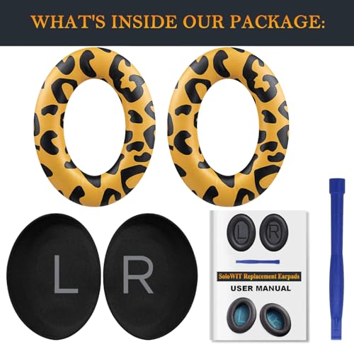 Image of SOULWIT Earpads Replacement for Bose QuietComfort 45 (QC45) /QuietComfort SE (QC SE) /New Quiet Comfort Wireless Over-Ear Headphones, Ear Pads Cushions with Softer Protein Leather - Tiger Stripes