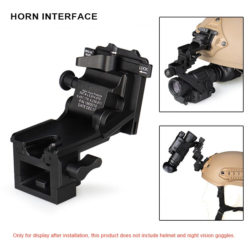 Hanlong Tactical Night Vision Goggles NVG Mount Metal Helmet Bracket Fully Modular Interface System for PVS14/PVS18/PVS15/PVS7, Black
