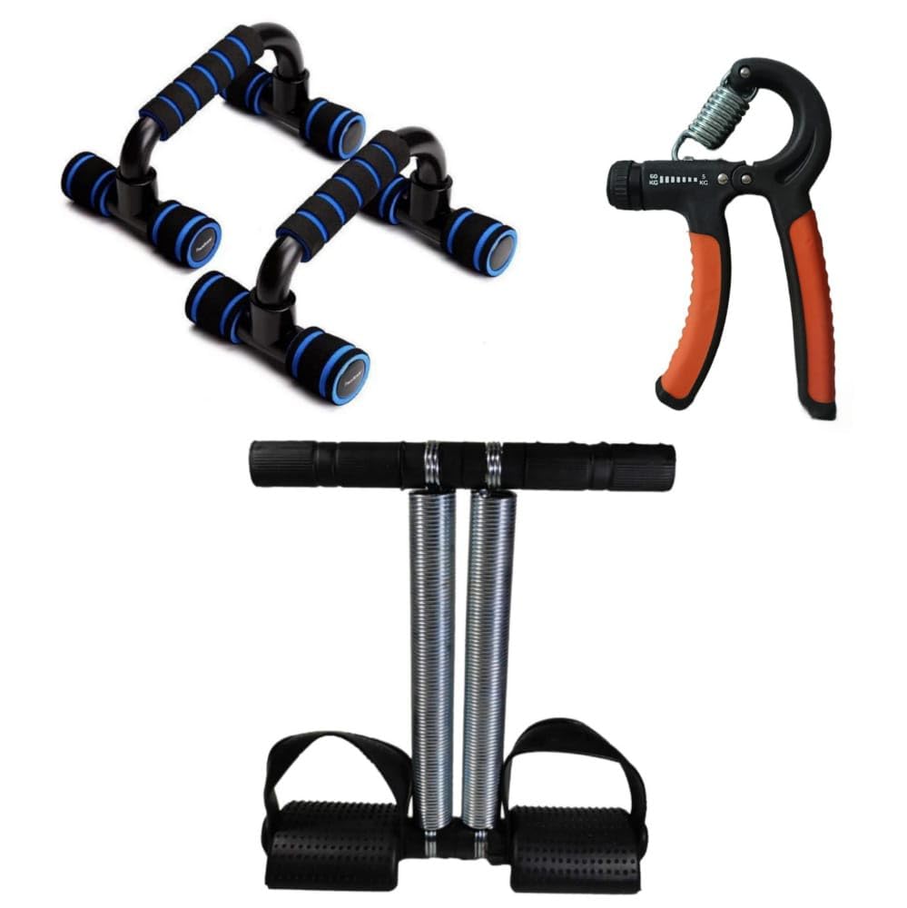 Vuvail Tummy Trimmer Double Spring Black| Hand Grip| Strengthener Adjustable Gripper| Push Up Bar Stand|Combo Set For Home And Gym| Ideal For Men And Women| Upper Body Workout Kit| Core Training Equipment for Strength and Fitness-image-49