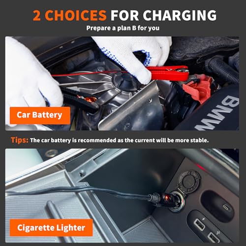 Image of Electric Car Jack 5 Ton - 11023 LBS Floor Jack Lift, Included Impact Wrench, Garage Repair Car Tires Change for SUV MPV Sedan Truck (Orange)