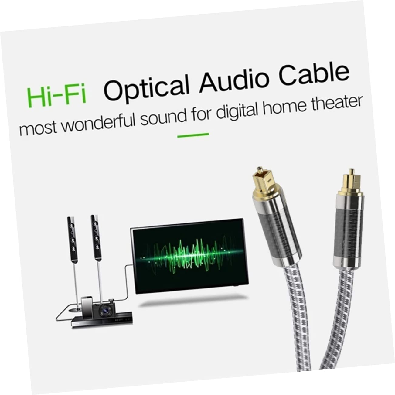 DOITOOL Optical Fiber Audio Cable 10m Digital Audio Wire for Home Theater Plated for Conductivity Soft Cable