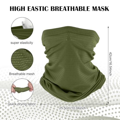 Image of Geyoga 2 /4 Pack Cooling Neck Gaiter Summer Breathable Balaclava Face Mask with Mesh Holes UV Protection Sun Scarf Men Women