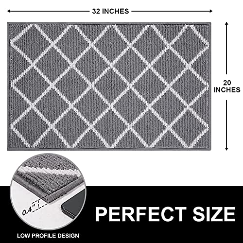 Finchitty Indoor Door Mat, Dirt Resistant and Absorbent, Low-Profile, Non-Slip, Washable Inside Floor Mats for Front Door, Back, and Entrance, 32" x 20", Grey - Thumbnail 7