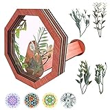Classic Wooden DIY Kaleidoscope Kit for Kids Adults, Natural Wood Kaleidoscope Kit with Artificial F