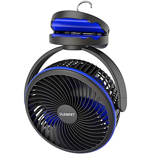 10000mAh Portable Rechargeable Clip on Fan, 7 inch Battery Operated Baby Stroller Fan, 2-6 Hours Timer, Quiet USB Fan, 4 Speeds Personal Desk Fan, 40 Hours Work Time Ideal for Hurricane Outdoor Camping Home Golf Cart Gazebo