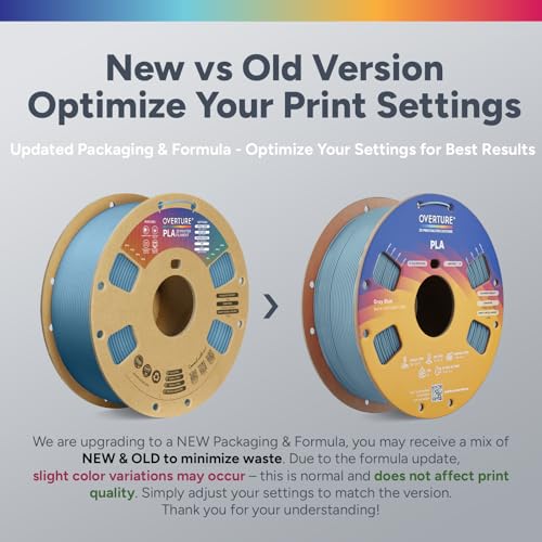 Image of OVERTURE PLA Filament 1.75mm, Neatly Wound 3D Printer Filament 1kg Spool (2.2lbs), Dimensional Accuracy + /- 0.02 mm, Fit Most FDM 3D Printers (Grey Blue)