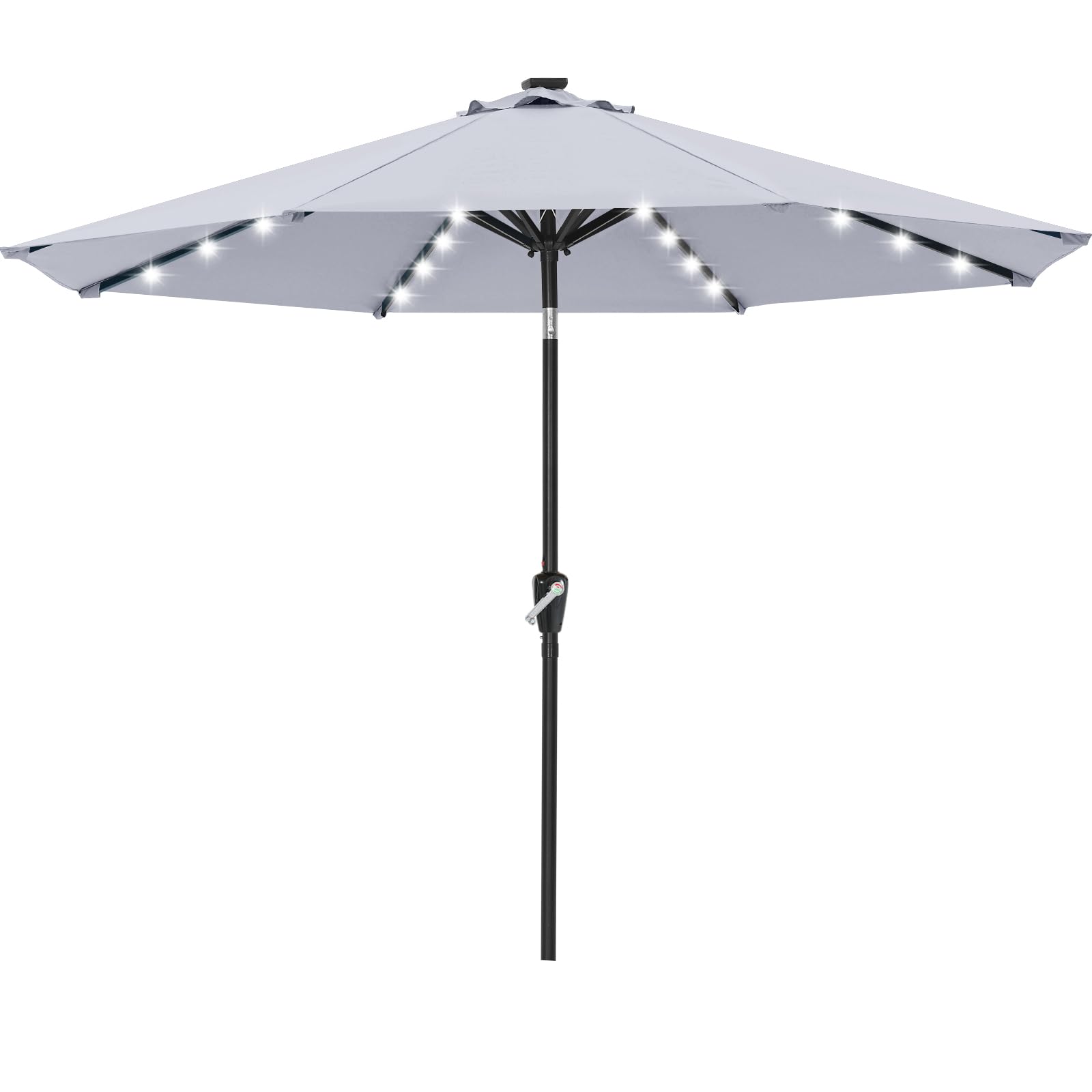 ABCCANOPY Solar Led Patio Umbrella with 32 Lights 11FT(Grey)