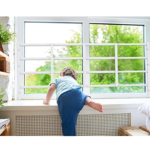 Protector de seguridad para ventana: evita caídas con este sistema ajustable blanco fijo 3