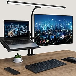 yotutun LED Desk Lamp Desk Lamp with Flexible Gooseneck, Eye-Caring Architect Task Lamp, 18W LED 3 Modes 6 Brightness, Memory Function Clamp Lamp for Home OfficeRemote Control and Touch