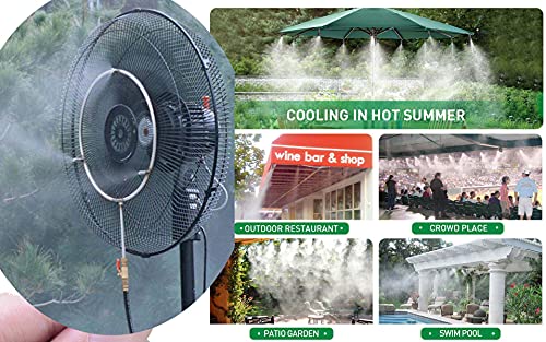 DIY Crafts Water Misting Cooling System Kit Summer Sprinkler Nozzle Outdoor Garden Greenhouse Park Plant Spray Hose Watering Sprayer (6 Pcs Misting Kit, Included Pipe + Faucet Connector + Accessory)