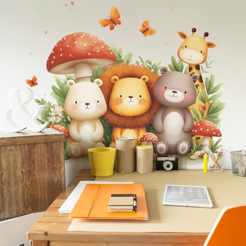 Vinilo decorativo Achang con animales safari para pared miniatura 5