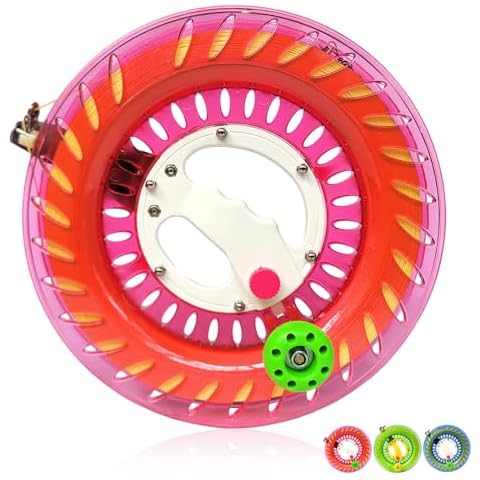 Simxkai Kite String Reel, Kite String Spool,Kite Line Winder, Come with Lock, 10in with2000 Feet Line (Red) Cover