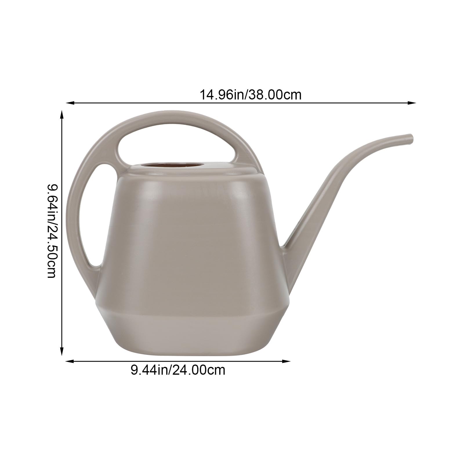 Regadera Rociador de Boca Larga de 4l para Riego de Suculentas y Plantas de Interior, Herramienta de Jardinería Duradera de Abs Color Café