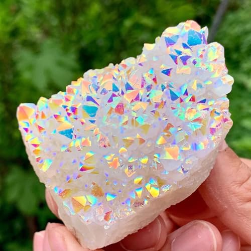 Quartz aura cristal de bismuth cluster silicium rainbow de 80-100g pour bureau