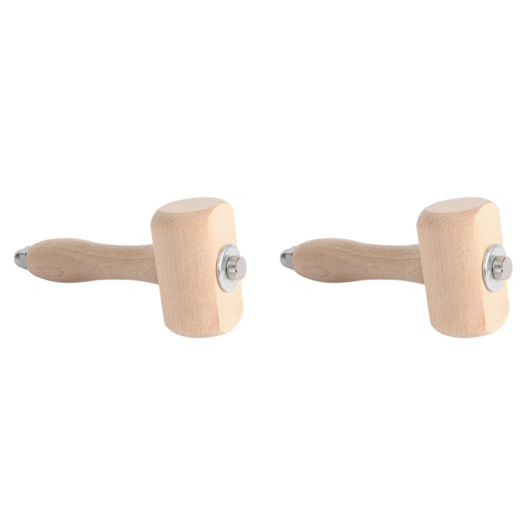 Jnchdghwa 2X Wooden Mallet Leathercraft Carving Hammer Sew Leather Tool Kit (Wooden)