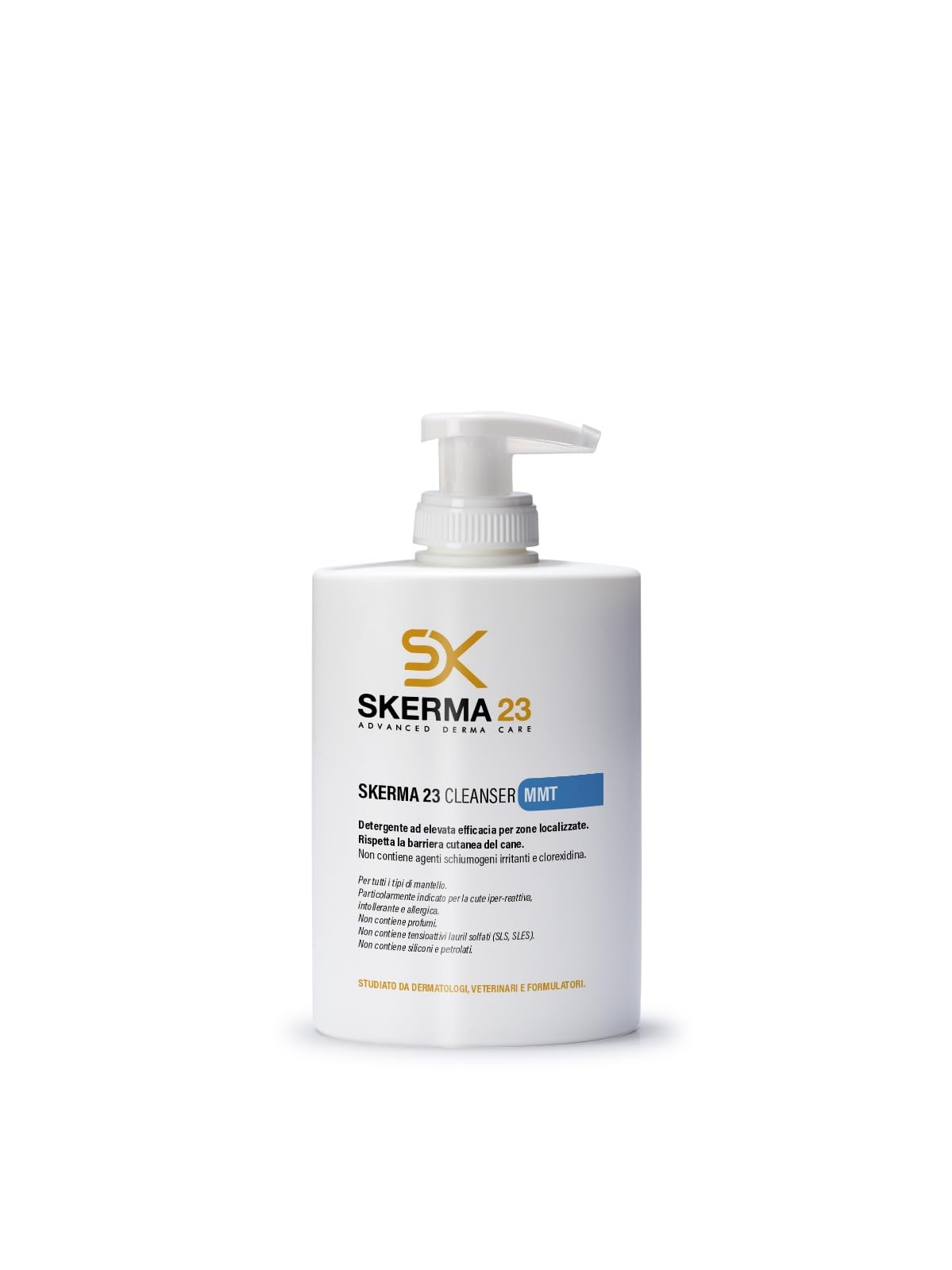 Mundavet Skerma 23 Cleanser MMT 250ml - Detergente Delicato per Cani e Gatti Senza Schiuma per Cute Sensibile e Dermatiti - Shampoo Veterinario con Ceramidi, Senza Profumo e Senza Risciacquo