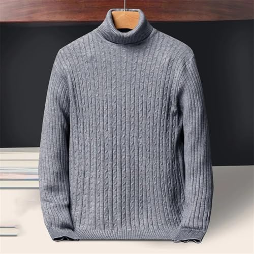 Men's Turtleneck Knit Sweater Striped Casual Pullover Warm Long Sleeve Streetwear Jumper4