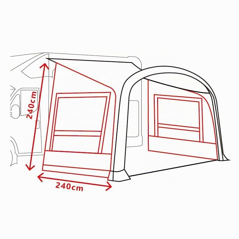 Parasol hinchable para caravana o autocaravana compatible con Thule Fiamma (panel lateral)
