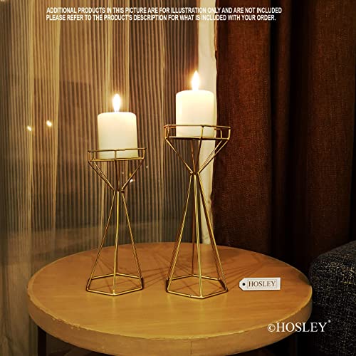 Hosley 3X4 High White Unscented Pillar Candles - Set Of 4. Bulk Buy & Hosley Set Of 2 Gold Iron Wire Candle Holders #TOP5