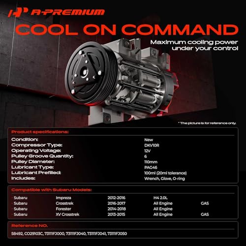 A-Premium Air Conditioner AC Compressor with Clutch Compatible with Subaru Forester 2014 - Additional View