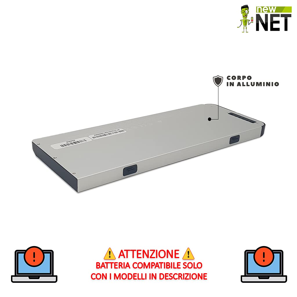 new net Batteries - Batteria [ 10.8-11.1 V - 5400 mAh - 58 Wh ] Compatibile con Mac Book 13 A1280 A1278(2008 Version)