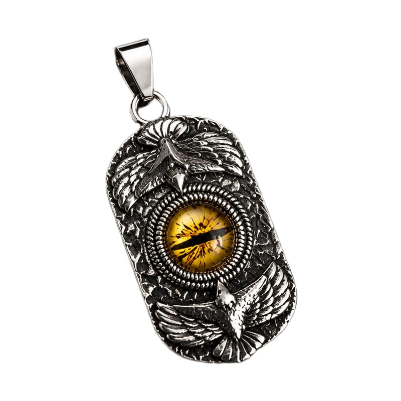Stainless Steel Eagle Eye 40X21mm Pendant Silver Plated Charm Necklace Without Chain Handmade For Men & Women Power Symbol Meaningful Jewelry |LK_SSC_0305-image-34