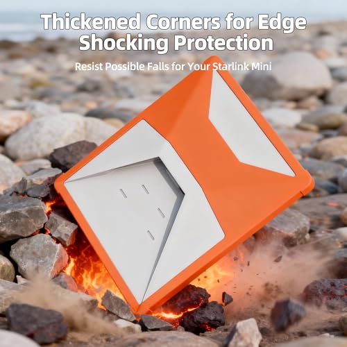 Image of Starlink Mini Cover, Orange Starlink Mini Protective Cover Liquid Silicone Sleeve Accessories for Camping Outdoor Protector from Scratching Hailstone