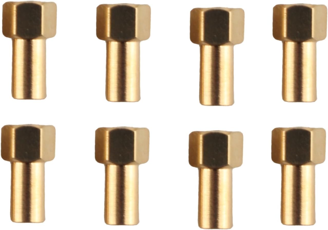 Hex Nut Replacement, for Axial SCX24, 8Pcs 1/24 RC Brass Lock Nut, Wear Resistant RC Wheel Nut (8mm)