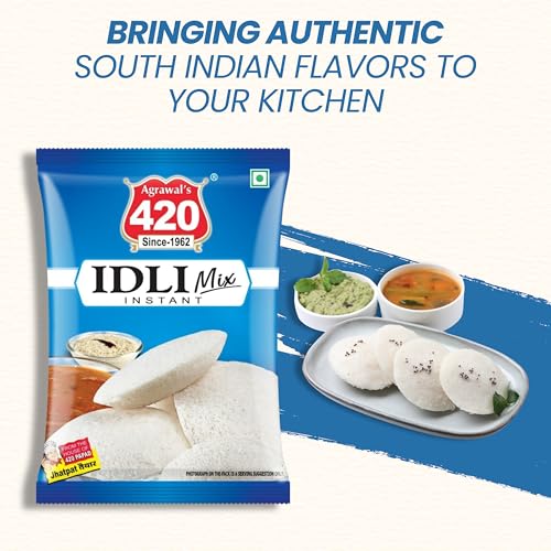 Image of Agrawal's 420 Instant Idli Mix Soft & Fluffy South Indian Breakfast | Quick & Easy No Fermentation With Healthy Features | Fresh & Pure Vegetarian Recipe, Pack of 1, 2KG