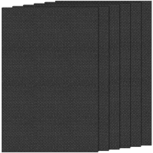 Image of 6 PCS Cross Stitch Aida Fabric 14 Count, 18 by 12 Inch, Classic Reserve Cross Stitch Aida Cloth for Home DIY Embroidery Decoration, Black