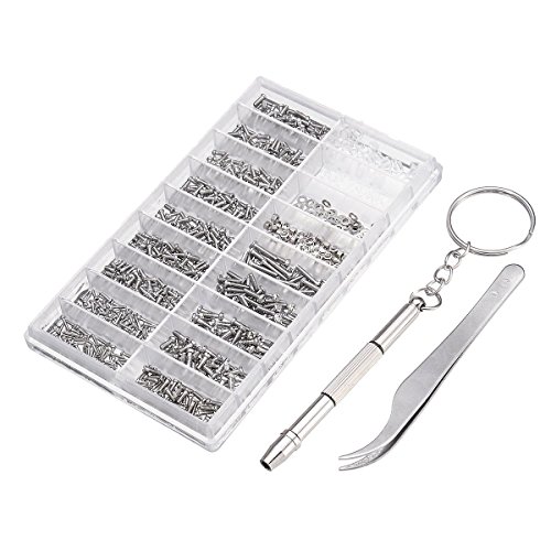 OUNONA Kit de reparo de óculos 1000 peças para óculos e relógios Spectacles com parafusos pequenos,