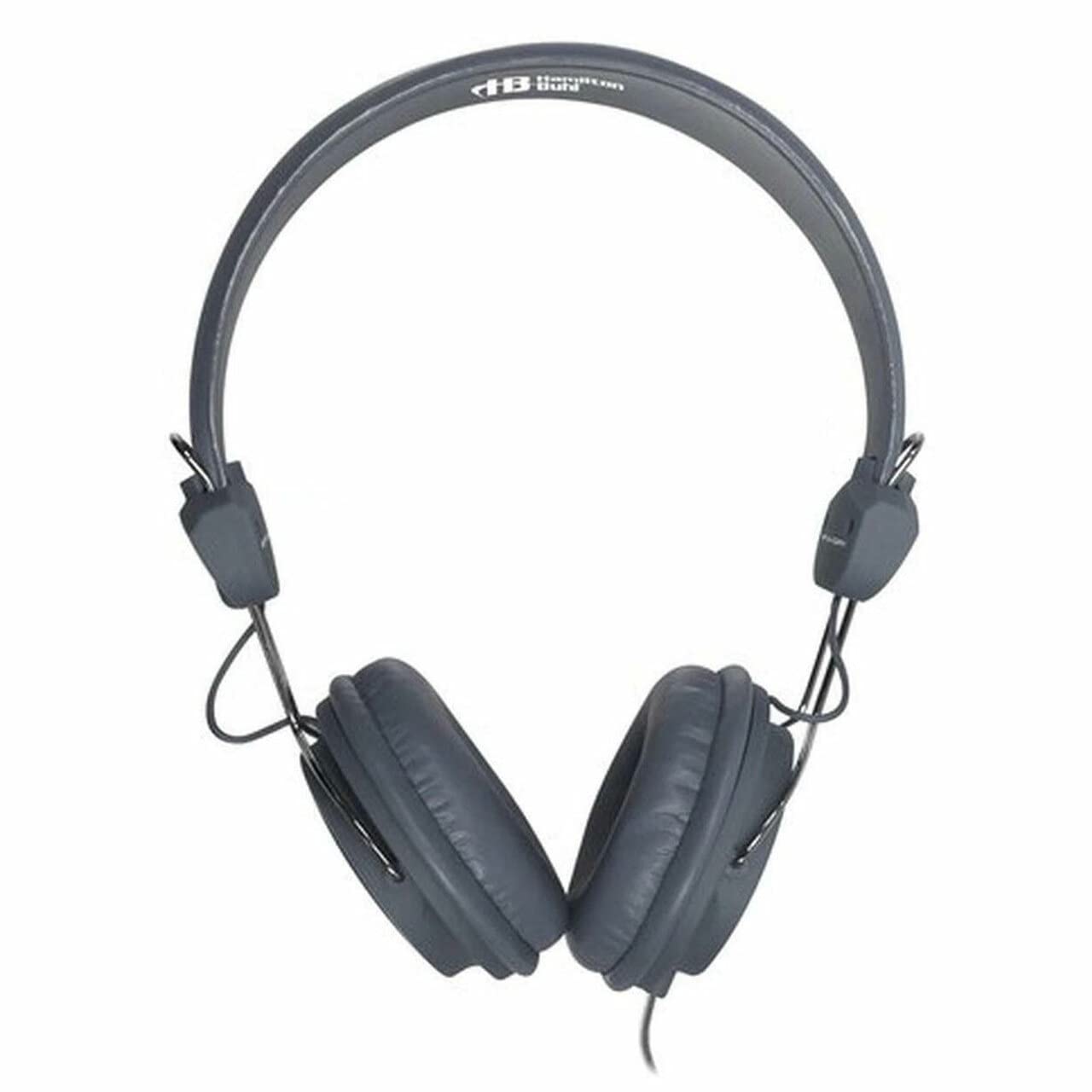 HamiltonBuhl 50 Pack of Favoritz - Gray Headset - Mid Size Ear Cup, Wide Headband with Soft Leatherette Ear Cushions. 5' Straight Cord with 3.5mm TRRS Plug, in-Line Mic