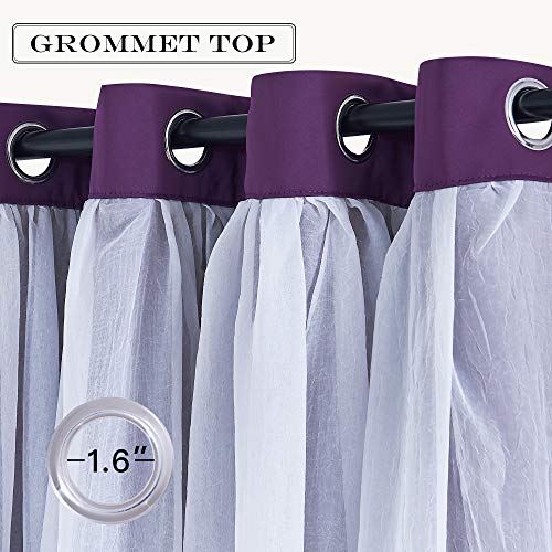 image for PONY DANCE Living Room Curtains - Window Treatments Grommet Top Blacko