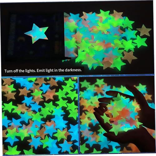 Pegatinas de estrellas que brillan en la oscuridad 3D y adhesivos de pared para techos infantiles 6