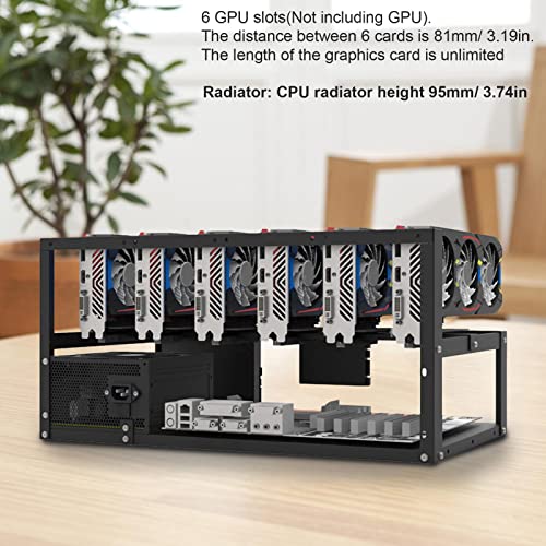 Chasis para Mining Rig 6 GPUs Open Air ATX Negro miniatura 3