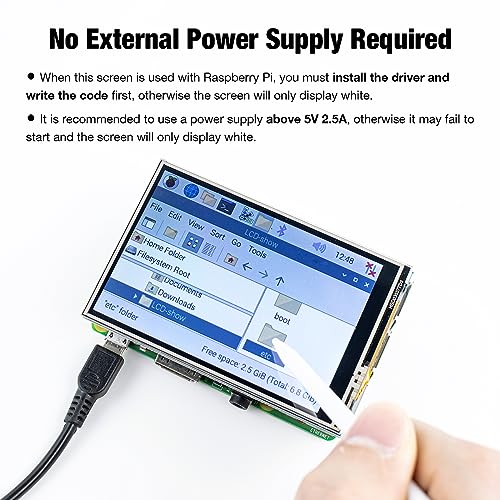 Image of Hosyond 3.5 Inch 480x320 Touch Screen TFT LCD SPI Display Panel for Raspberry Pi B, B+, 2B, 3B, 3B+,4B, 5