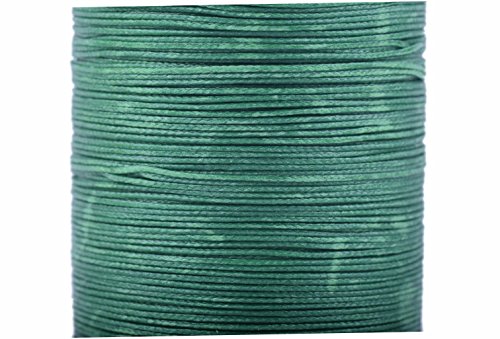Hilo encerado trenzado de cuero 0.5mm verde Kelly miniatura 1