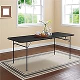 6-Foot Fold-in-Half Plastic Folding Table, Centerfold Folding Table, Camping Table - Durable,...