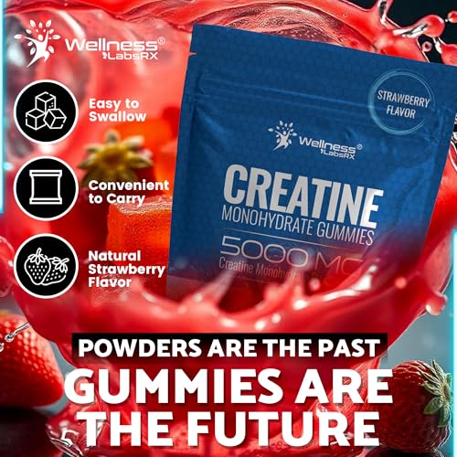 Image of Creatine Gummies for Women & Men, Creatine Monohydrate Gummies, Strawberry | 30 Servings, 5g per Serving Creatine for Women, Muscle Growth, Strength & Recovery, Chewable Gummy Creatine for Men, 2 Pack