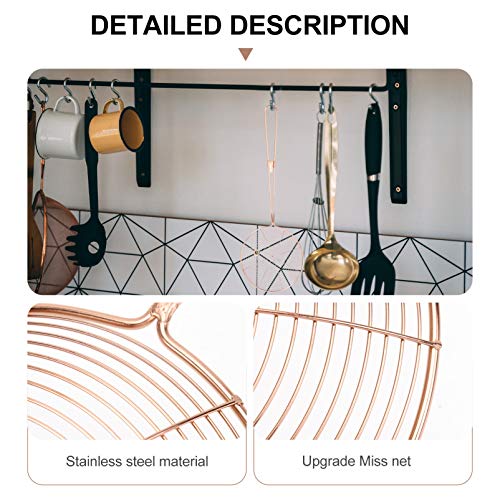 Colher de aço inoxidável Doitool com cabo longo de malha de metal coador de alimentos de cozinha par