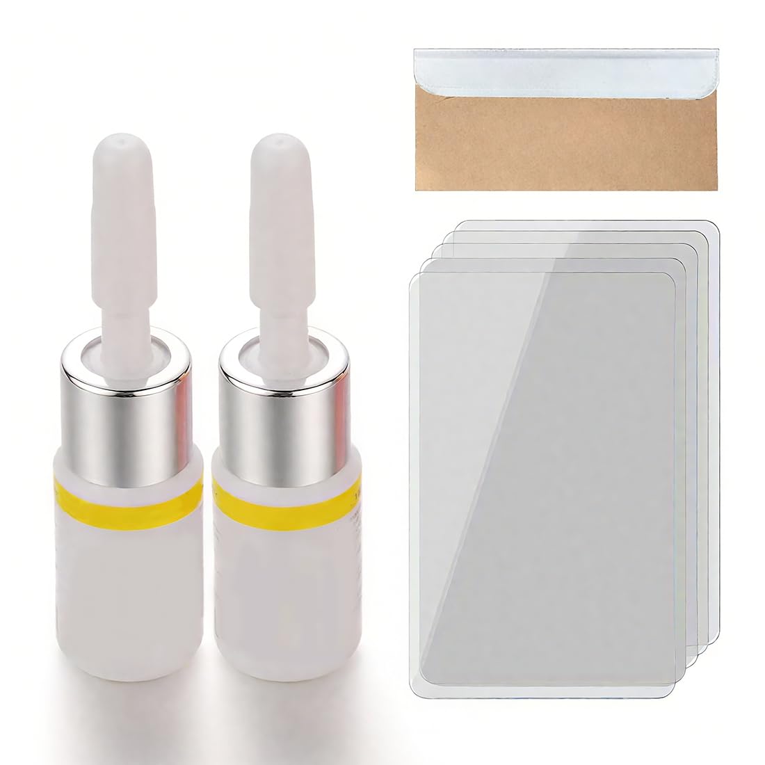 kit riparazione parabrezza auto, confezione da 2 pezzi kit riparazione parabrezza per riparare graffi, buchi e crepe.