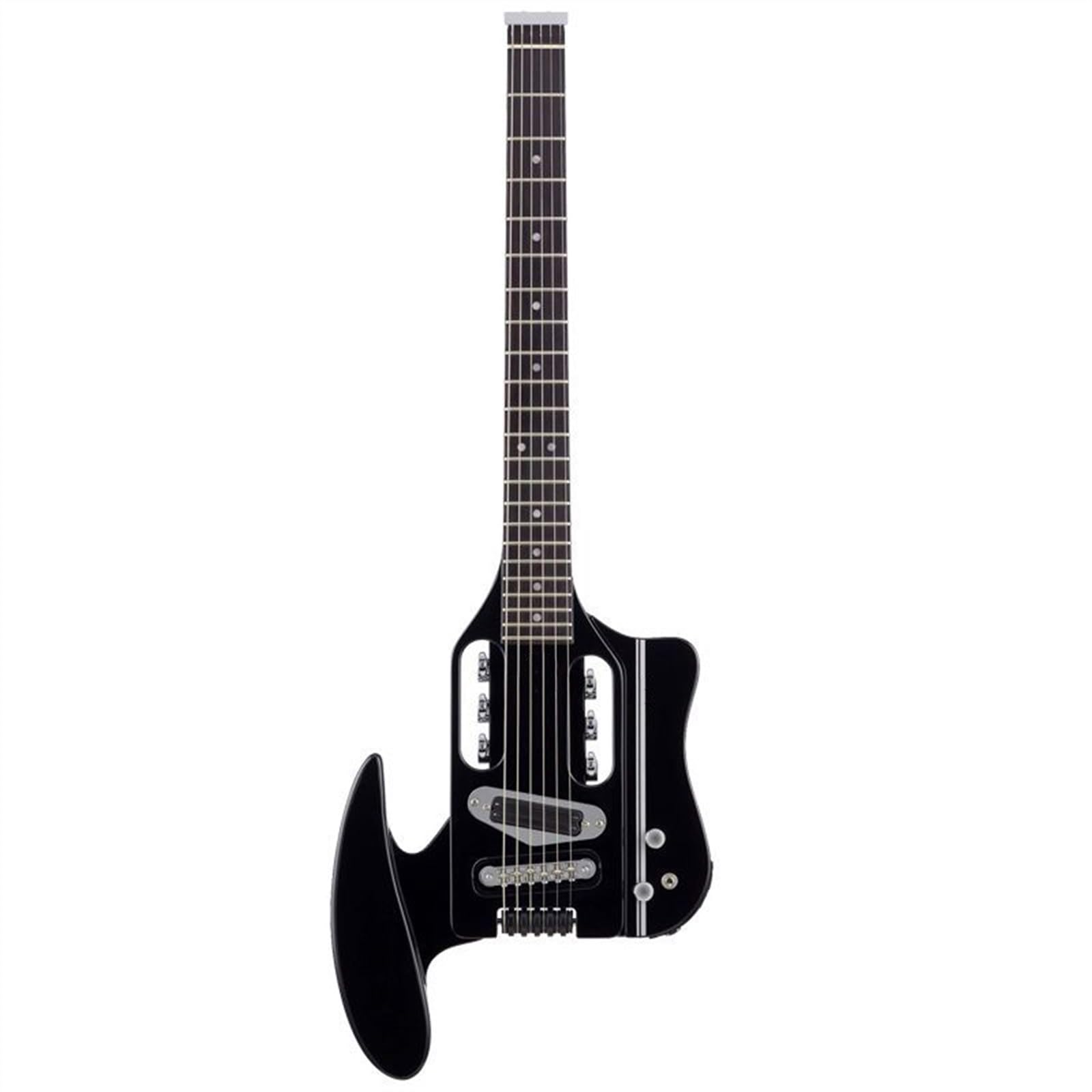 Czarna Przenośna Bezgłowa Gitara Elektryczna Z Twardego Klonu Z Przetwornikami Z Podwójną Szyną Profesjonalna Bezgłowy Gitara Elektryczna
