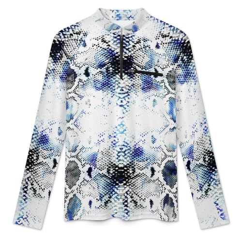 Mens Long Sleeve Mesh Fishing Shirts Watercolor Tie Dye Snake Skin Rash Guard Fishing Tshirt Sun Protection Tee3