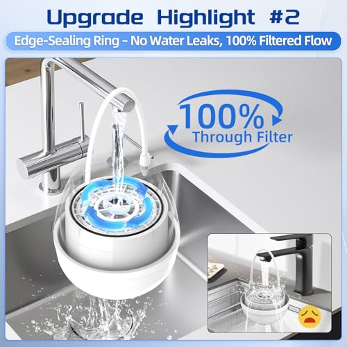 Bath Water Filter for Tub Faucet with Overflow, 10-Layer Filtration, 7500 Gallons, Removes Chlorine, Hard Water Softener, Vitamin C, Skin & Hair Care