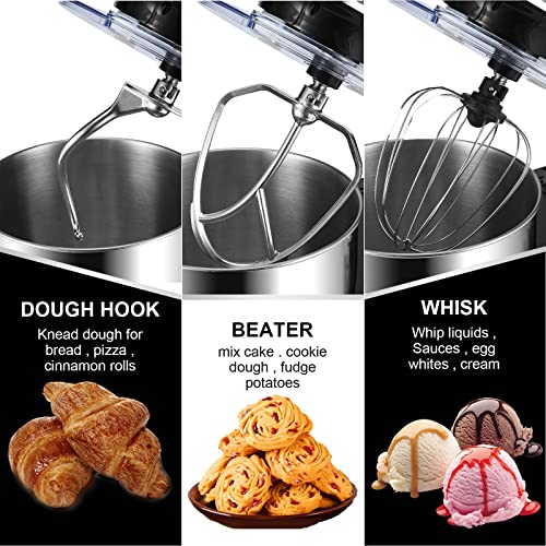 Küchenmaschine Rührmaschine,Knetmaschine 1500W, Teigmaschine Rührmaschine mit 6.5 L Edelstahl Schüssel 6… – Bild 3